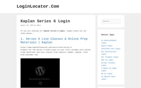 Kaplan Series 6 Login - LoginLocator.Com