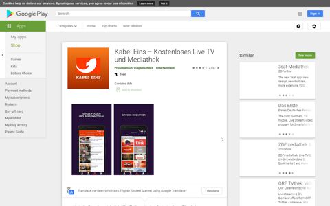 Kabel Eins – Kostenloses Live TV und Mediathek - Apps on ...