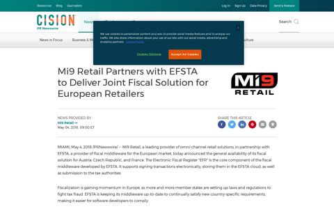 Mi9 Retail Partners with EFSTA to Deliver Joint Fiscal Solution ...
