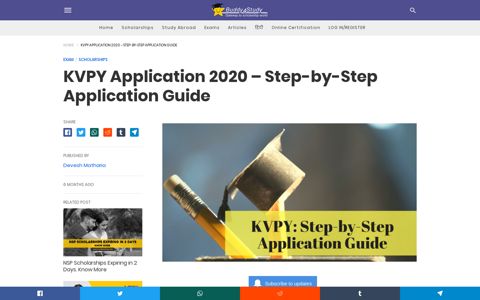 KVPY Application 2020-21 - Step-by-Step Guide to apply for ...