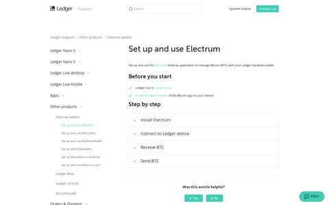 Set up and use Electrum – Ledger Support