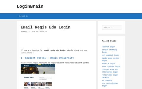 email regis edu login - LoginBrain