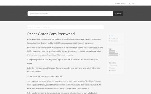 Reset GradeCam Password - HappyFox