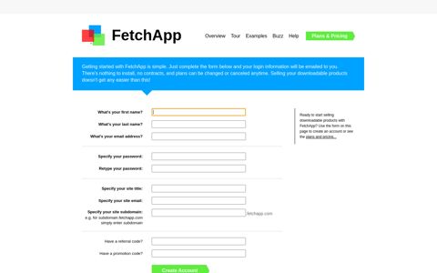 FetchApp — Create your FetchApp account in 30 seconds!