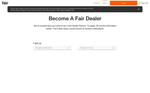 Apply to be a Dealer Partner | Fair