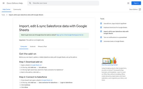 Import, edit & sync Salesforce data with Google Sheets ...