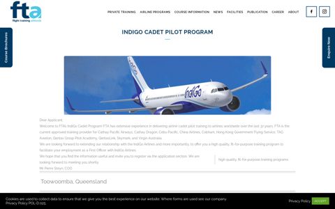 FlyFTA | IndiGo Cadet Pilot Program - Flight Training Adelaide