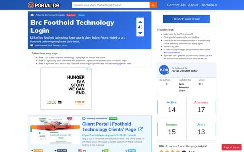 Brc Foothold Technology Login - Portal-DB.live