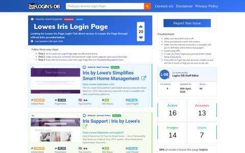 Lowes Iris Login Page - Logins-DB