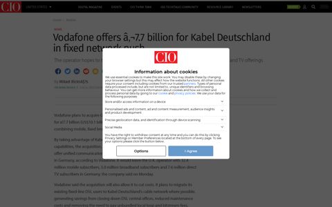 Vodafone offers â‚¬7.7 billion for Kabel Deutschland in fixed ...