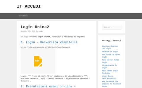 Login Unina2 - ItAccedi