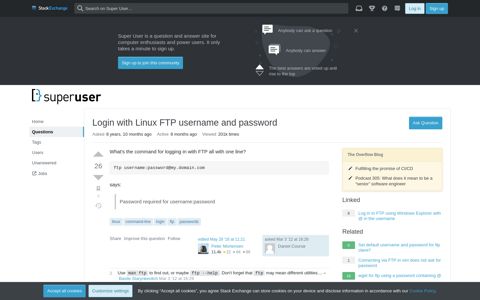 Login with Linux FTP username and password - Super User
