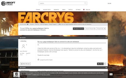 PC Far cry 1 gog multiplayer fails to connect to ubi.com ...