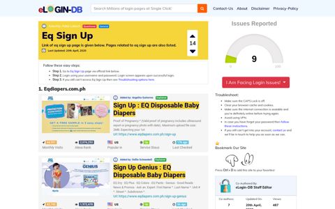 Eq Sign Up - Find Login Page of Any Site within Seconds!