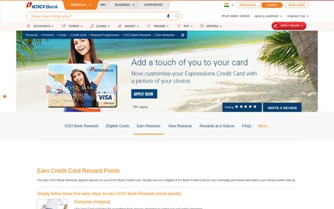 Redeem Reward Points For Credit Cards - ICICI Bank