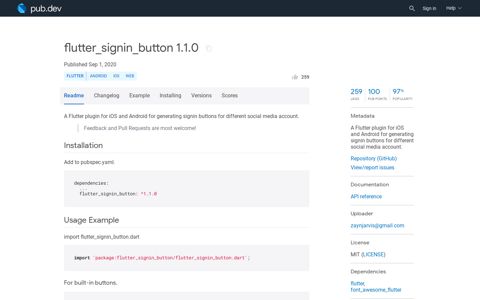 flutter_signin_button | Flutter Package - Pub.Dev