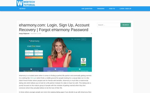 eharmony.com: Login, Sign Up, Account Recovery | Forgot ...