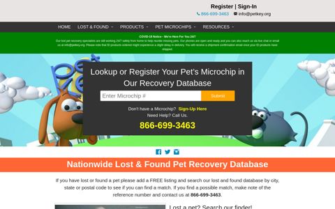 Pet Microchip ID Lookup & Registration for Dogs & Cats