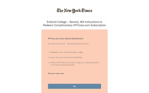 Endicott College – Beverly, MA Instructions to Redeem ...