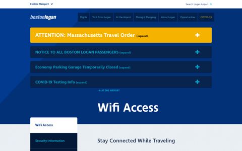 WiFi access at Boston Logan International Airport - Massport