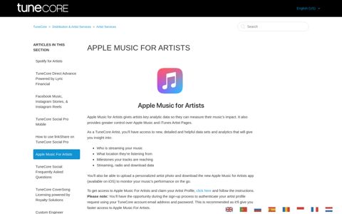 Apple Music For Artists – TuneCore