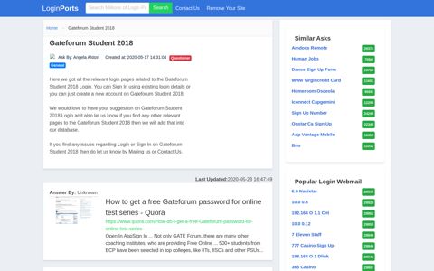 Login Gateforum Student 2018 or Register New Account