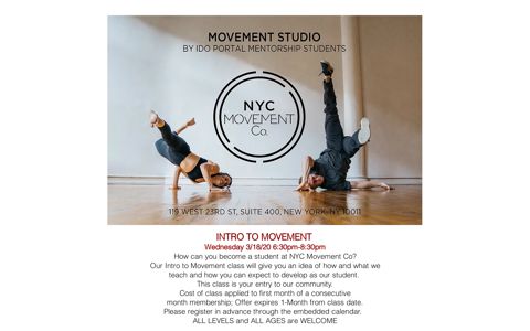 NYC Movement Co. Ido Portal Movement Culture Classes ...