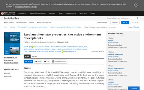 Exoplanet host-star properties: the active environment of ...