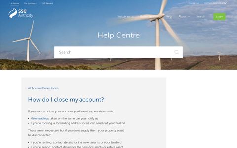 How do I close my account? - SSE Airtricity
