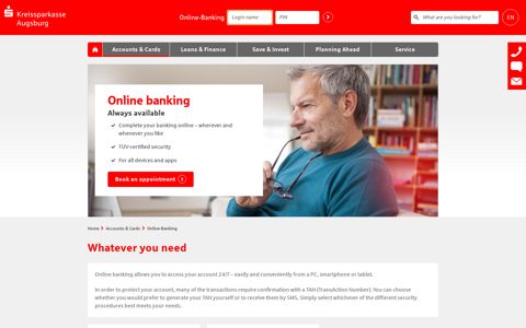 Online-Banking - Always available - Kreissparkasse Augsburg
