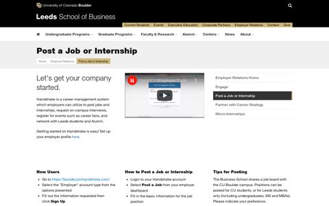 Post a Job or Internship | Leeds School of Business ...
