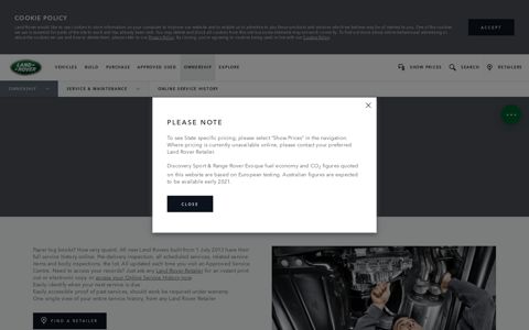 Land Rover® Online Service History - Land Rover® Australia