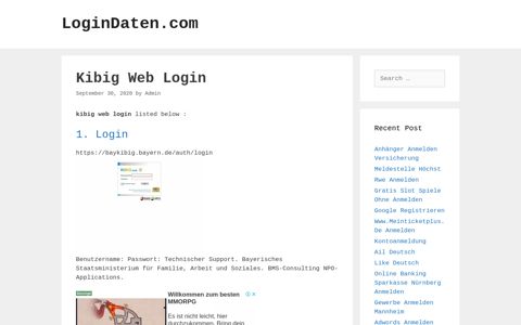 Kibig Web - Login - LoginDaten.com