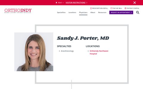 Sandy J. Porter | Orthopedic Care at OrthoIndy