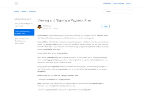Viewing and Signing a Payment Plan – greekbill