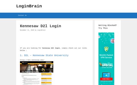 kennesaw d2l login - LoginBrain