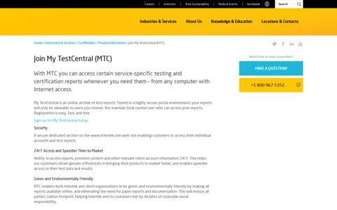 Join My TestCentral (MTC) - Intertek