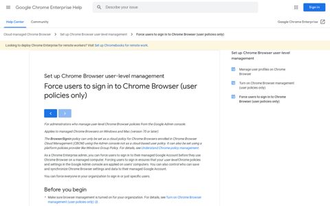 Force users to sign in to Chrome Browser (user policies only ...