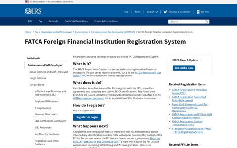 FATCA Foreign Financial Institution Registration System ...