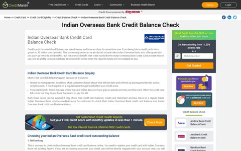 Indian Overseas Bank Credit Card Balance Check - How to ...