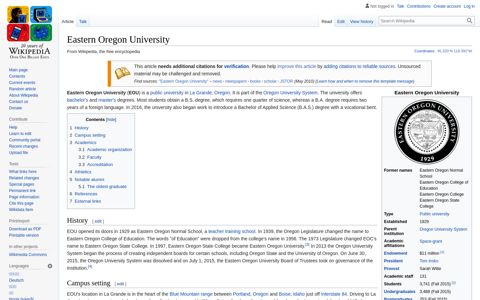 Eastern Oregon University - Wikipedia