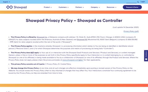 Privacy Policy | Showpad