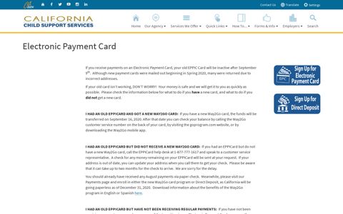 Electronic Payment Card | CA Child Support Services