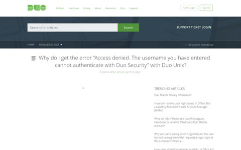Why do I get the error "Access denied. The username you ...