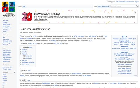 Basic access authentication - Wikipedia