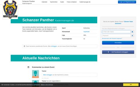 Schanzer Panther Kadermanager.de: eishockey, MEL ...