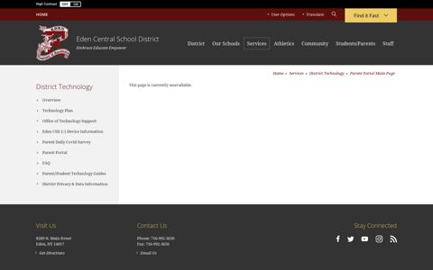 District Technology / Parent Portal Main Page