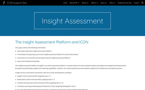 Insight Assessment - ICON Support Site