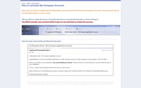 How to activate My Kompass Account - VISA IEC ...
