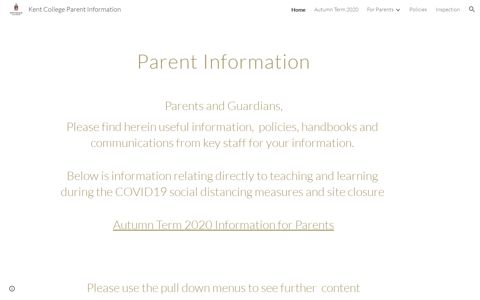 Kent College Parent Information - Google Sites